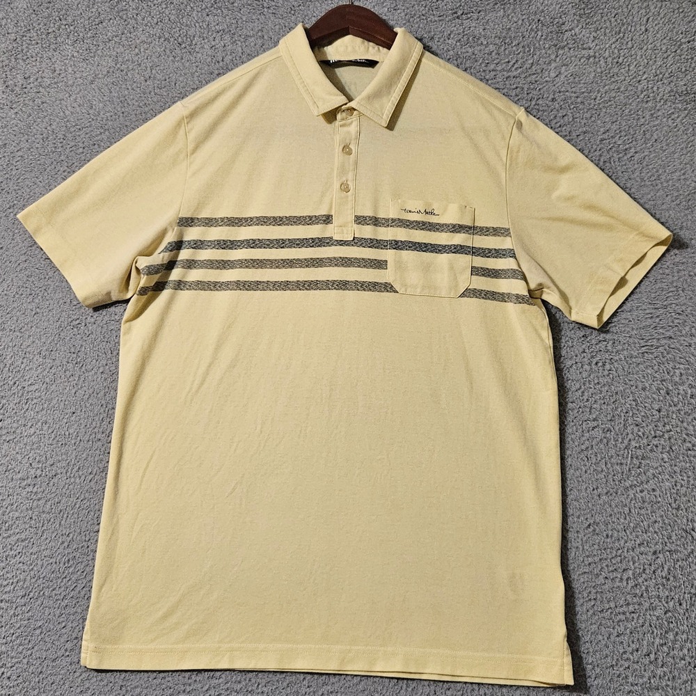 Travis‎ Mathew Yellow Pima Cotton Pocket Golf Polo Shirt Men's Size Large